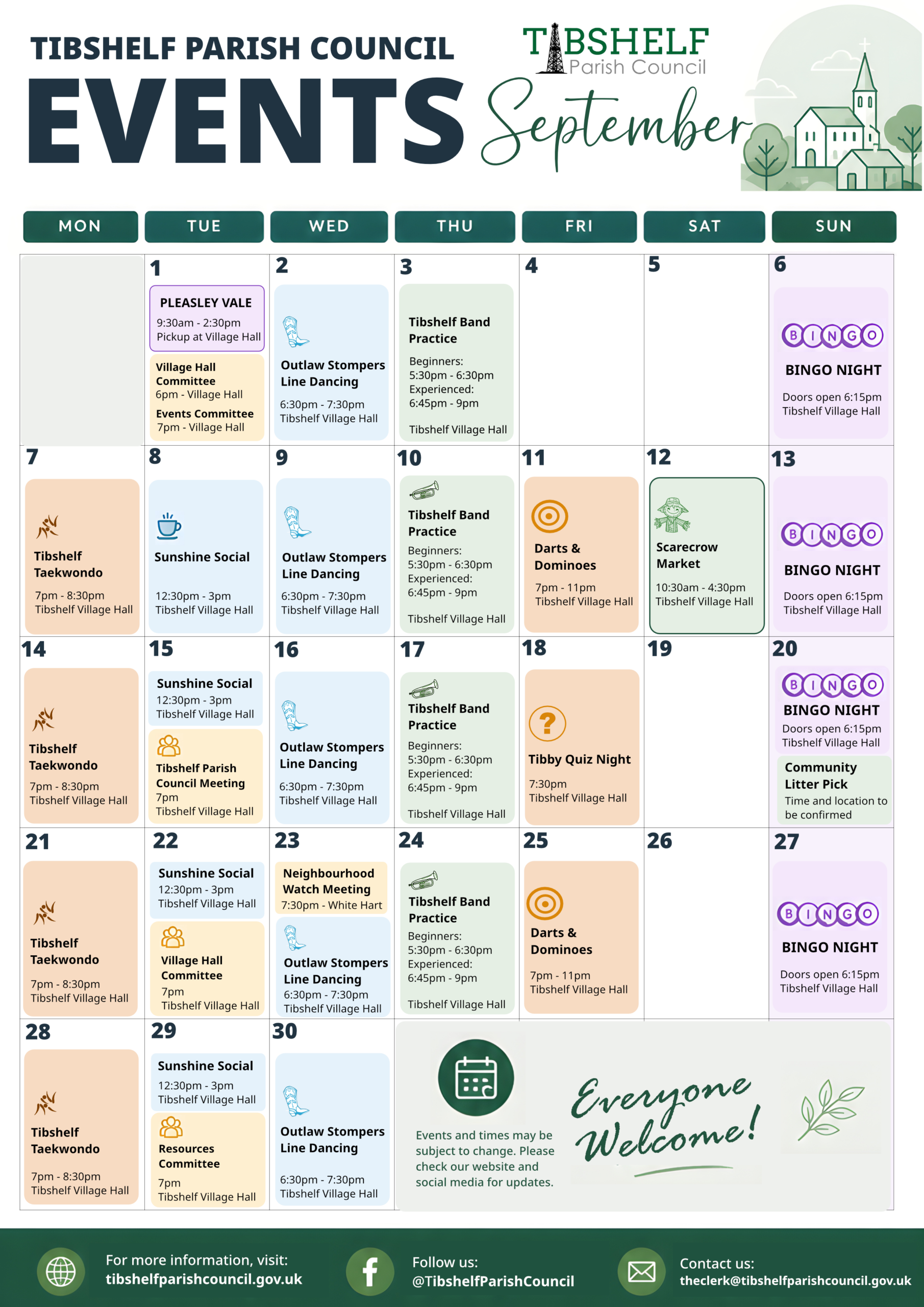 August Events Calendar