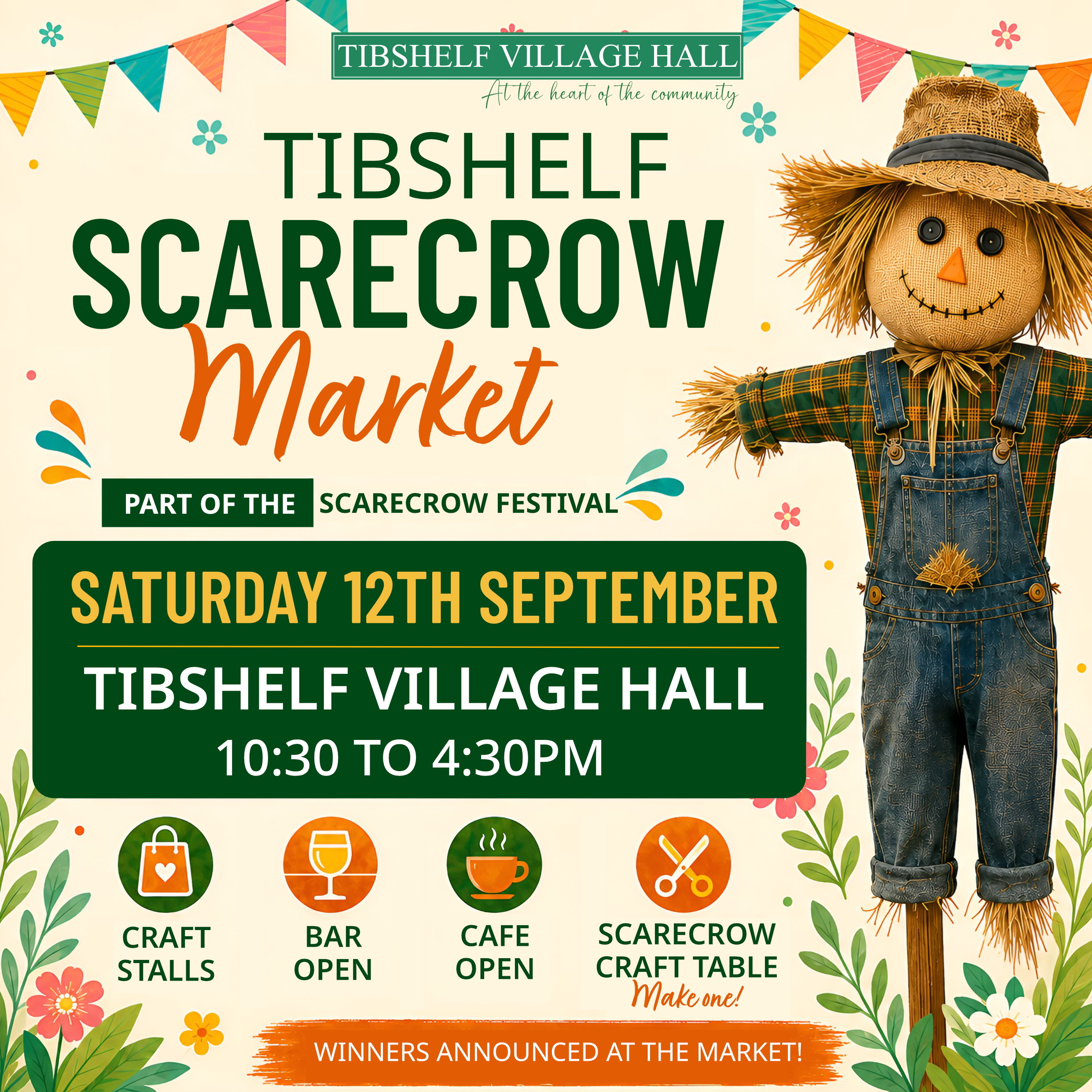 Scarecrow Festival - Make one, have a stall or visit Village Hall on 12th September. Enquire within