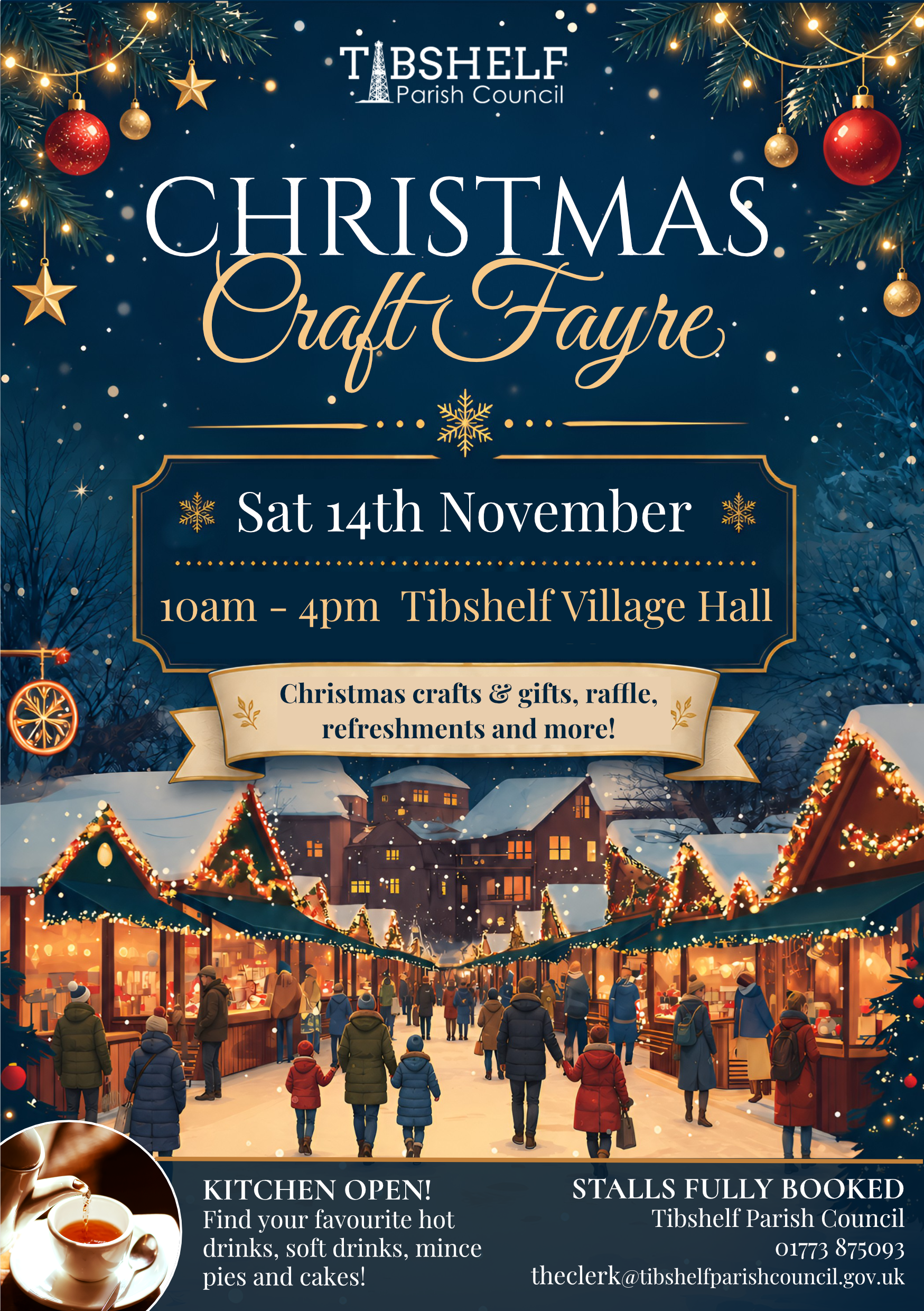 Christmas Craft Fayre - Saturday 14th November, 10am-4pm, Tibshelf Village Hall