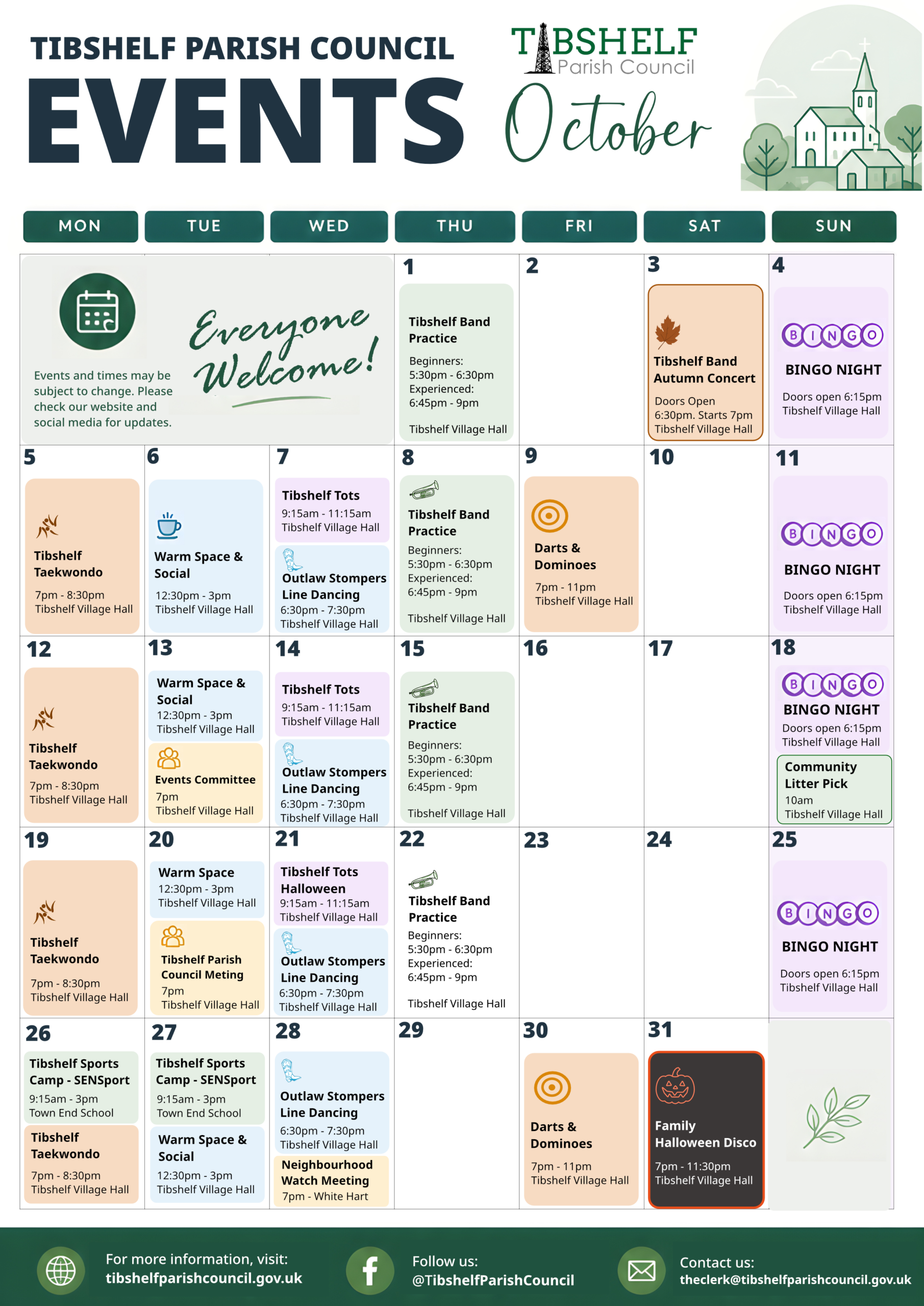 October Events Calendar