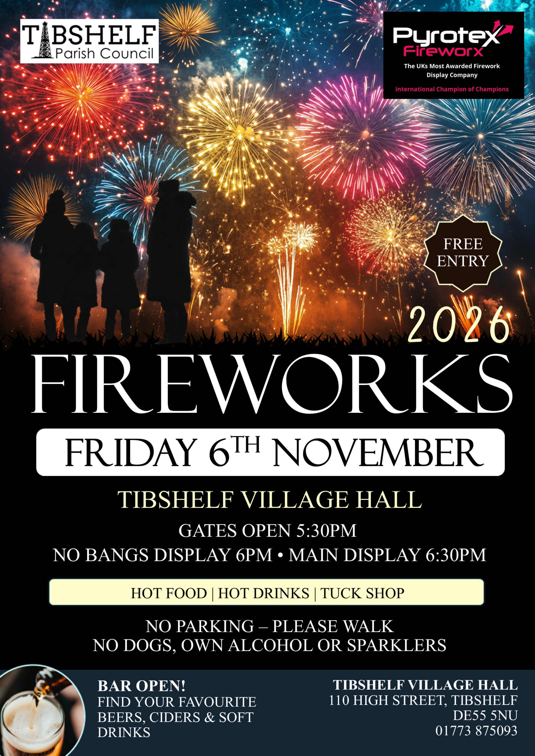 Fireworks Display, Friday 6th November, from 5:30pm, Village Hall